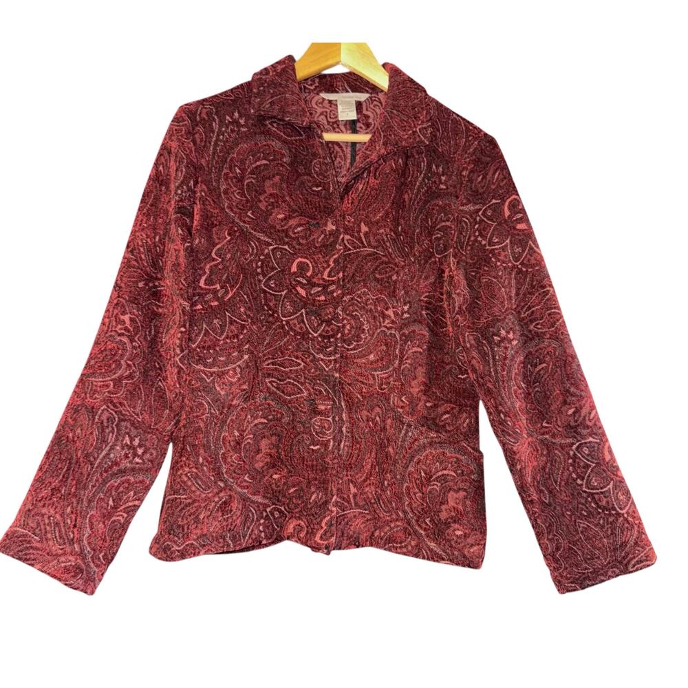 Vintage Two Star Dog Tapestry‎ Paisley Blazer Jacket Women's Size Small Academia